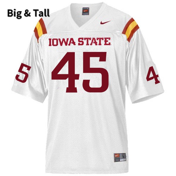 Iowa State Cyclones Men's #45 Ben Latusek Nike NCAA Authentic White Big & Tall College Stitched Football Jersey FC42Y66DT